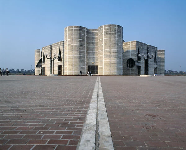 10070541. BANGLADESH Dhaka Modern stone parliament building with rounded towers