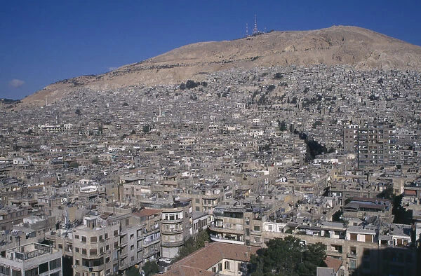 20014364. SYRIA South Damascus City view towards Mount Kassioun