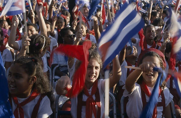 20034229. CUBA People Crowds at celebration of the 30th Anniversary of the revolution