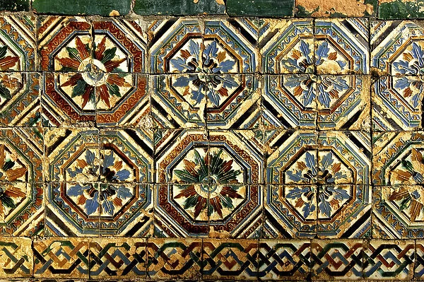 20038767. SPAIN Andalucia Seville The Royal Alcazar tile detail
