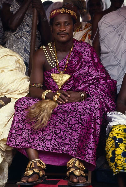 20042702. GHANA Kumasi Ashanti chief Yamfohene at Akwasidae Festival
