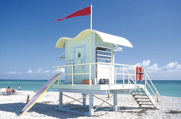 20045643. USA Florida Miami Art Deco style Lifeguard station on Miami Beach