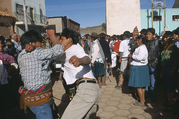 20055420. BOLIVIA Potosi Macha Traditional Tinku fighting festival