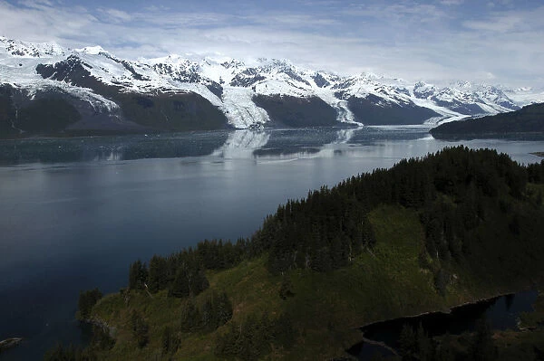 20064528. USA Alaska College Fjord View over trees