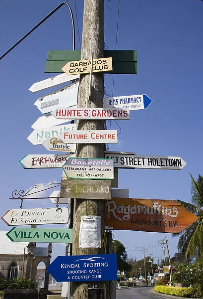 20067240. WEST INDIES Barbados St James Signpost in Holetown