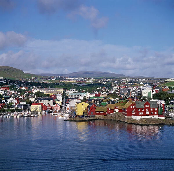 20082399. DENMARK Faroe Islands Torshavn View over the harbour and old town. Capitol