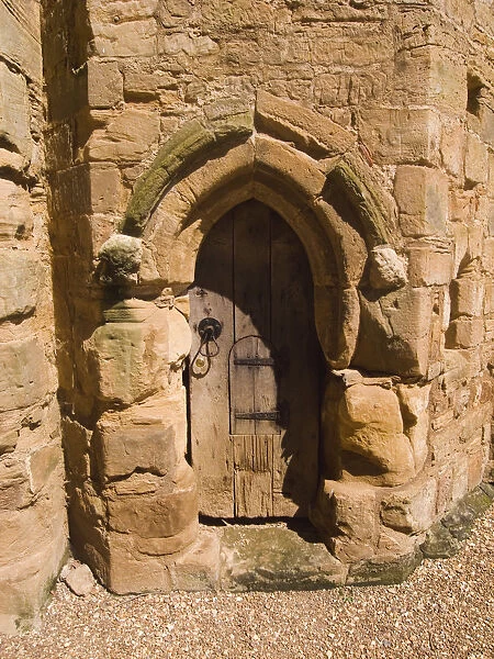 20089643. ENGLAND East Sussex Battle Battle Abbey. Detail of wooden gate