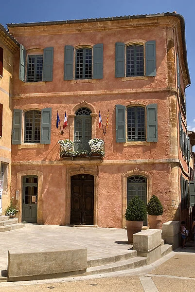 20093881. FRANCE Provence Cote d Azur Roussillon Typical red walled building