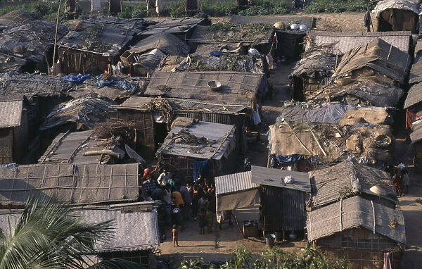 BANGLADESH, Dhaka View over slum dwellings near the Sonargoan Hotel