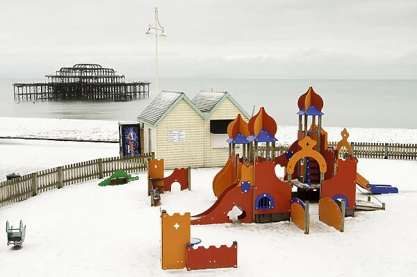 Brightons west pier in winter
