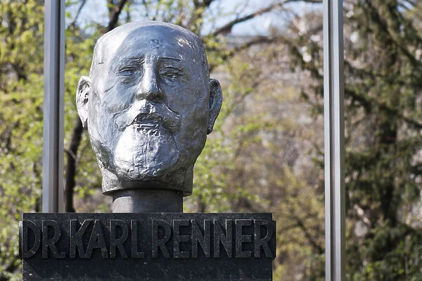 Bust of Dr Karl Renner, an Austrian politician who is acknowledged as the father of the