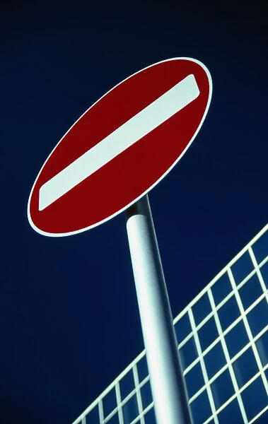 Communications, Signs, Road, No Entry sign outside Astra House in Crawley West Sussex