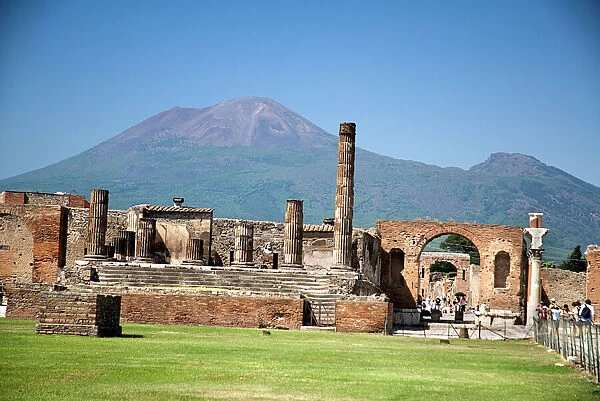 The Forum. View of some of its ruins with Vesuvius in the background