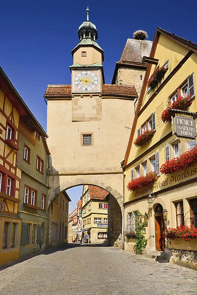 Germany, Bavaria, Rothenburg ob der Tauber, Marks Tower and Roeder Arch