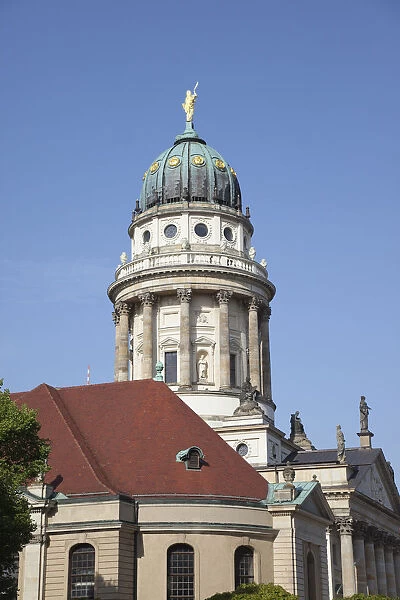 Germany, Berlin, Mitte, Domed tower of the Franzosischer Dom or French Cathedral in