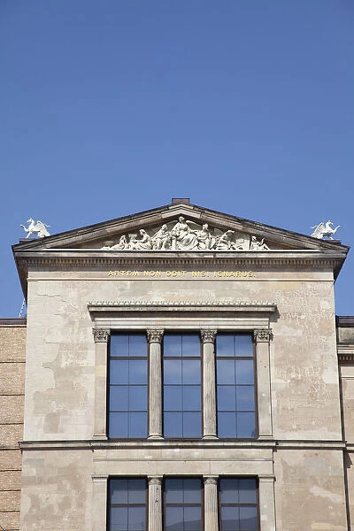 Germany, Berlin, Mitte, Museum Island, detail of restored West facade of the Neues Museum