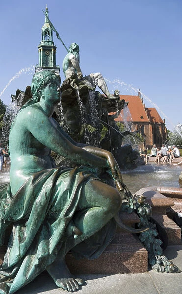 Germany, Berlin, Mitte, The Neptune Fountain or Neptunbrunner by Reinhold Begas dated