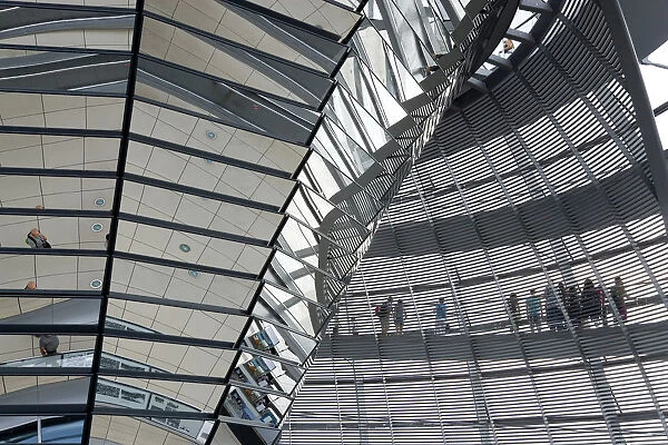 Germany, Berlin, Mitte, Tiergarten, interior of the glass dome on the top of the