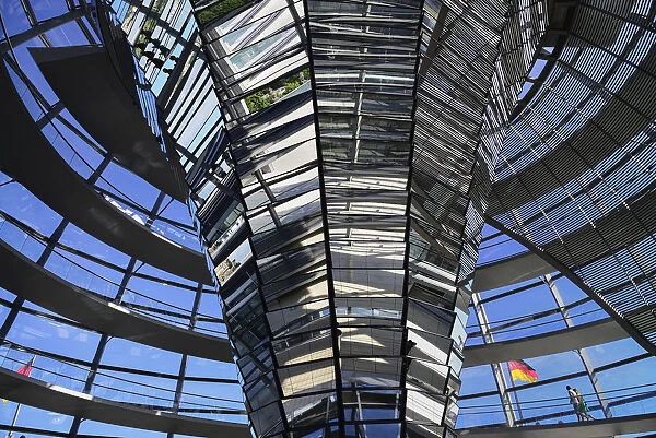 Germany, Berlin, Reichstag Parliament Building, Interior view of the Glass Dome designed