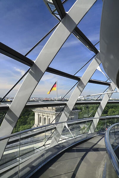 Germany, Berlin, Reichstag Parliament Building, Interior view of the Glass Dome designed