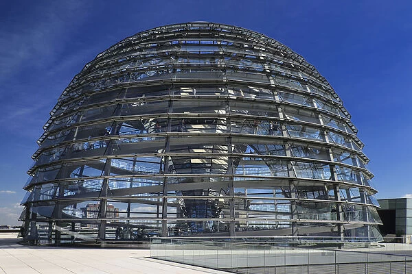 Germany, Berlin, Reichstag Parliament Building, Exterior view of the Glass Dome designed