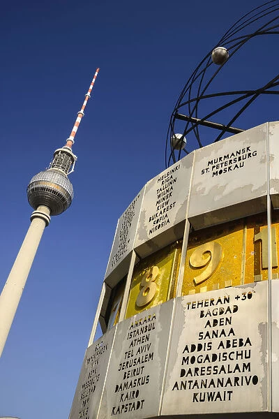 Germany, Berlin, Weltzeituhr also known as the World Clock in Alexanderplatz with the
