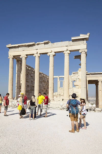 Greece, Attica, Athens, Tourists visiting the Erechtheion, at the Acropolis
