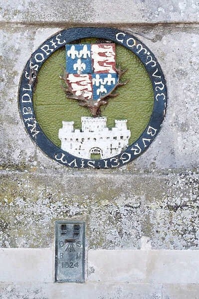 A heraldic plaque representing the kingdom of England at the time of King Henry IV