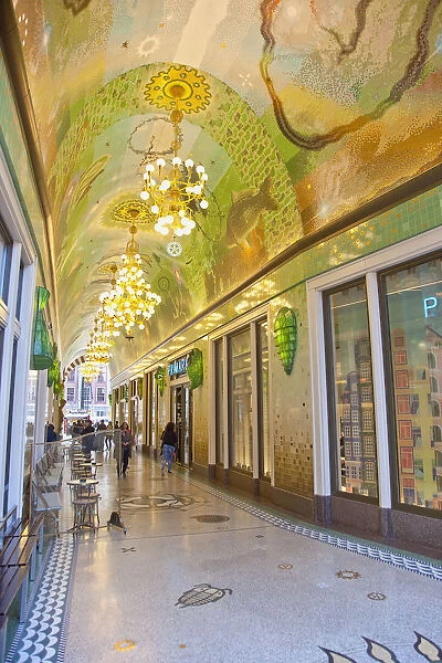 Holland, North, Amsterdam, Ornate shopping arcade on Damrak