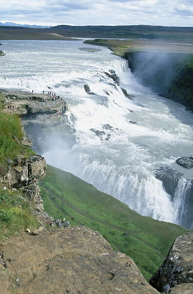 Iceland, Gullfoss, Golden Falls Waterfall, Part of the Icelandic Nature Conservation Council
