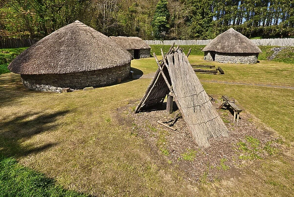 Ireland, County Clare, Craggaunowen, Living Past Experience, Reconstructed Ring Fort dwelling