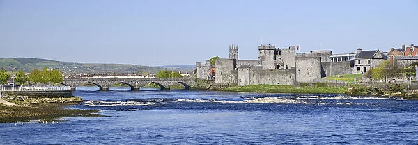 Ireland, County Limerick, Limerick City, St Johns Castle and River Shannon