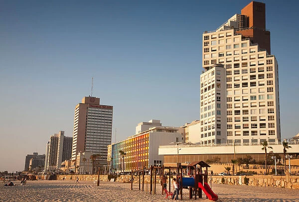 Israel, Tel Aviv, King David, Dan and Sheraton Hotels on Gordon Beach, Ha yarkon Street