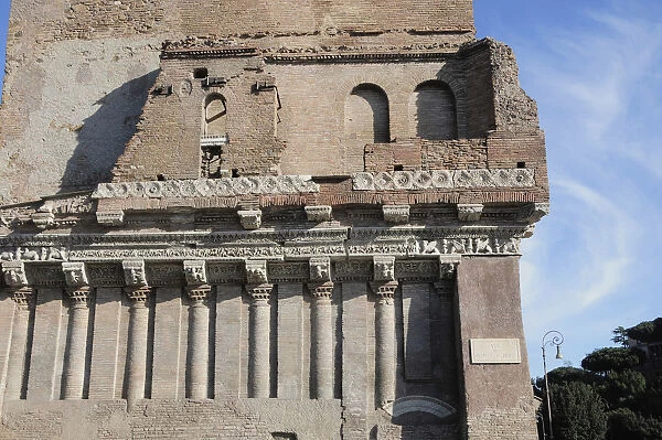 Italy, Lazio, Rome, Aventine Hill, Piazza Bocca della Verita, archetectural detail