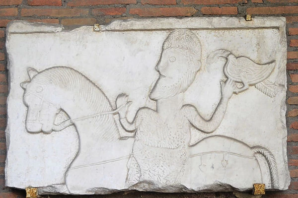 Italy, Lazio, Rome, Aventine Hill, church of San Saba, sarcophagus detail