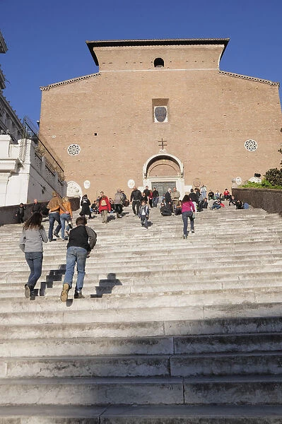 Italy, Lazio, Rome, Capitoline Hill, steps & church of Santa Maria Aracoeli