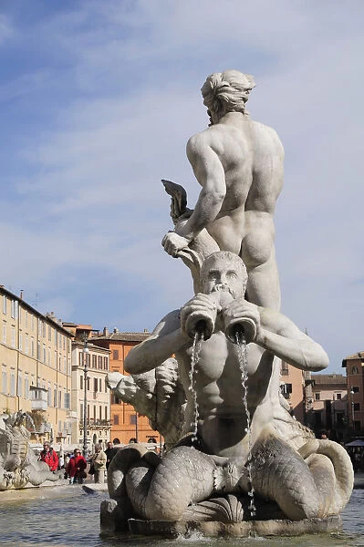 Italy, Lazio, Rome, Centro Storico, Piazza Navona, Fontana del Moro