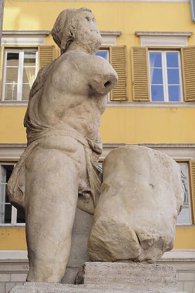 Italy, Lazio, Rome, Centro Storico, Pasquino statue, piazza Pasquino