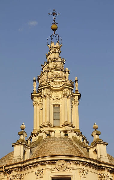Italy, Lazio, Rome, Centro Storico, church of Sant Ivo all Sapiens, spiral spire detail
