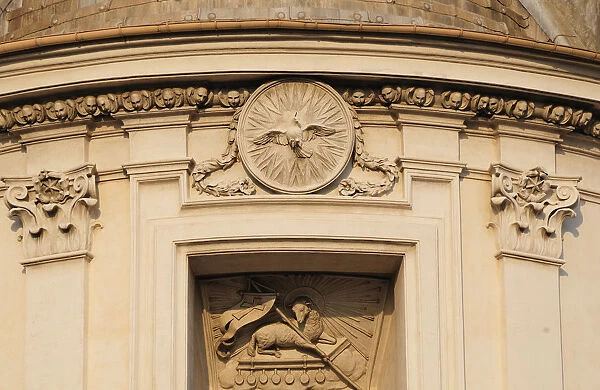 Italy, Lazio, Rome, Centro Storico, church of Sant Ivo all Sapiens, facade detail