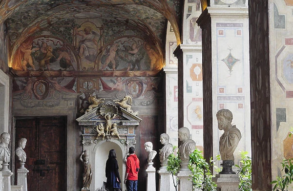 Italy, Lazio, Rome, Centro Storico, Palazzo Altemps, frescoed loggia