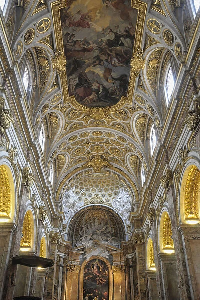 Italy, Lazio, Rome, Centro Storico, church of San Luigi dei Francesi, interior