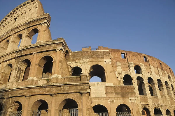 Italy, Lazio, Rome, Colosseum, the Colosseum in warm light
