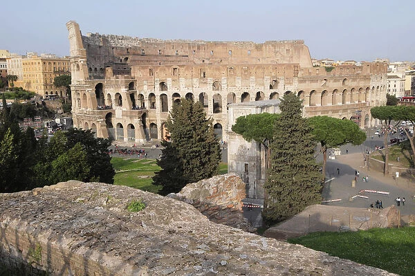 Italy, Lazio, Rome, Colosseum, view of the Colosseum from the Palatine