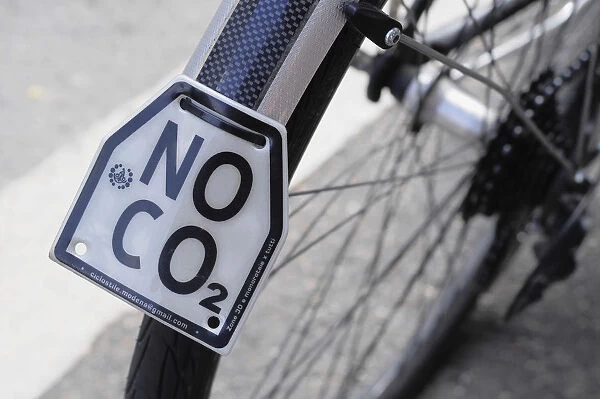 Italy, Lazio, Rome, Eco bicycle sign