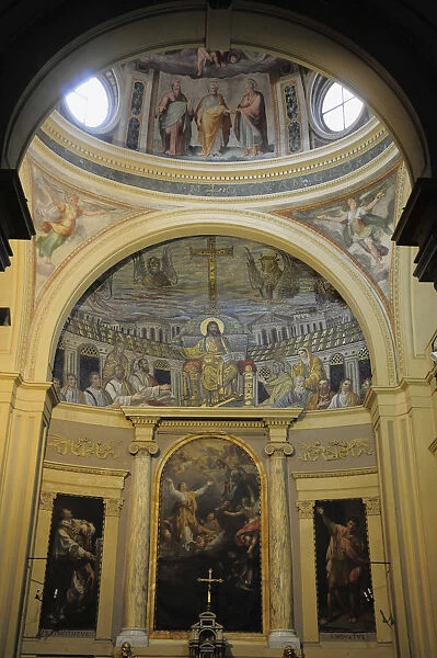 Italy, Lazio, Rome, Esquiline Hill, church of Santa Prudenziana, interior mosaic & altar