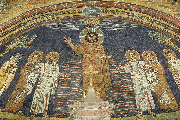 Italy, Lazio, Rome, Esquiline Hill, Santa Prassede church, 9th Century mosaics in the apse
