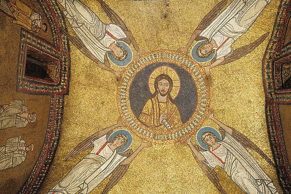 Italy, Lazio, Rome, Esquiline Hill, Santa Prassede church, chapel of St Zeno with Byzantine mosaic detail