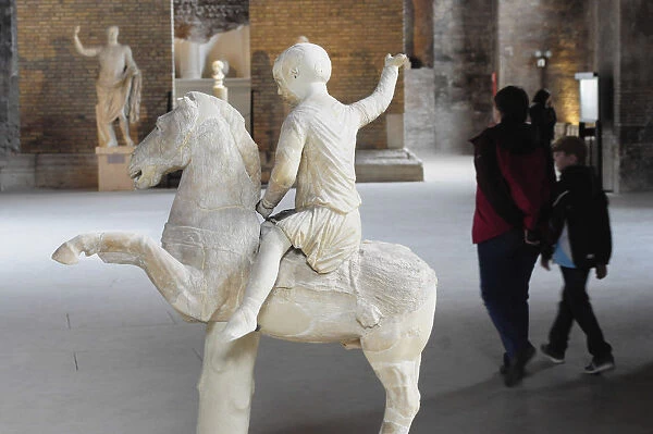 Italy, Lazio, Rome, Esquiline Hill, Terme di Diocleziano, Boy on a Horse statue, Aula Decima