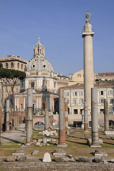 Italy, Lazio, Rome, Fori Imperiali, general view with Trajans column